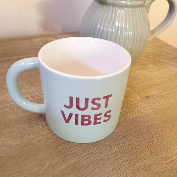 Room Essentials  "Just Vibes" Ceramic 16oz Mugs, Set of 2 - Picture 5 of 9
